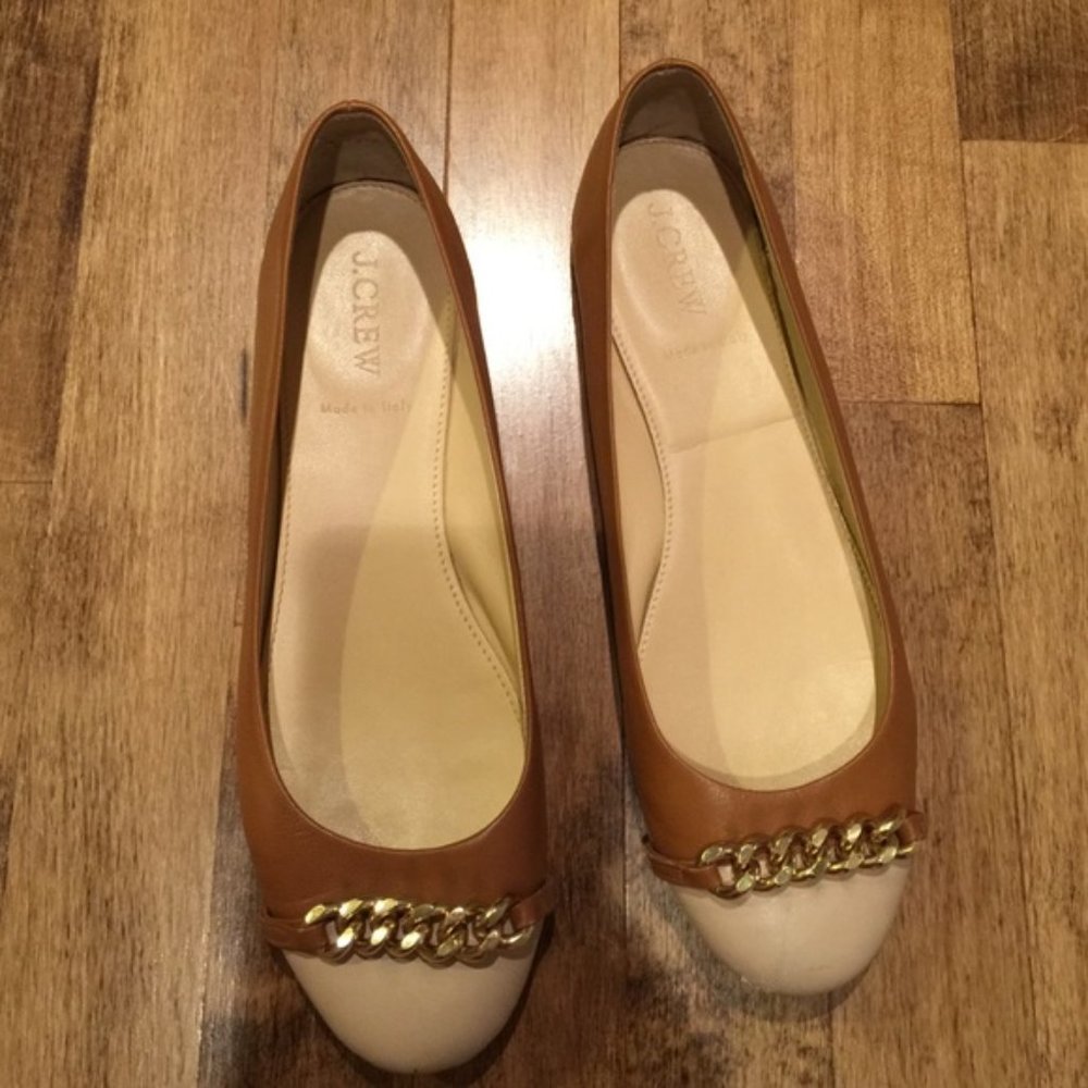 J CREW BEIGE/TAN BALLET FLATS 7.5